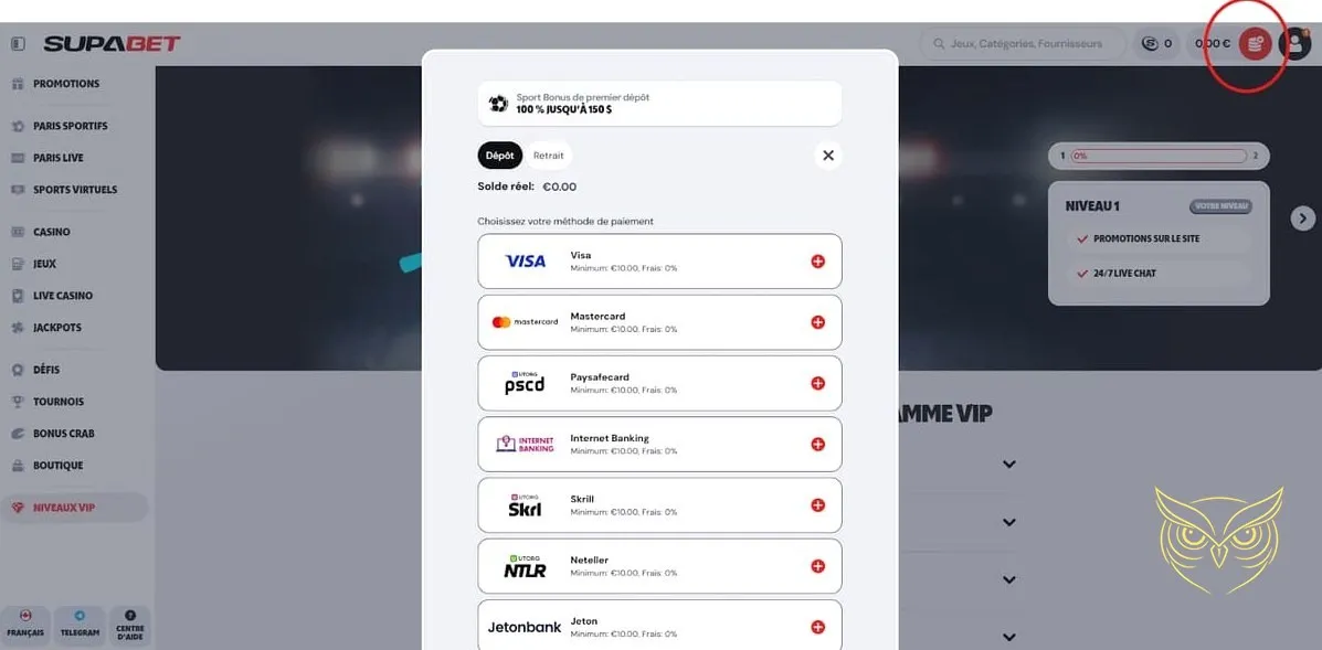 Icône des paris sportifs Supabet Casino