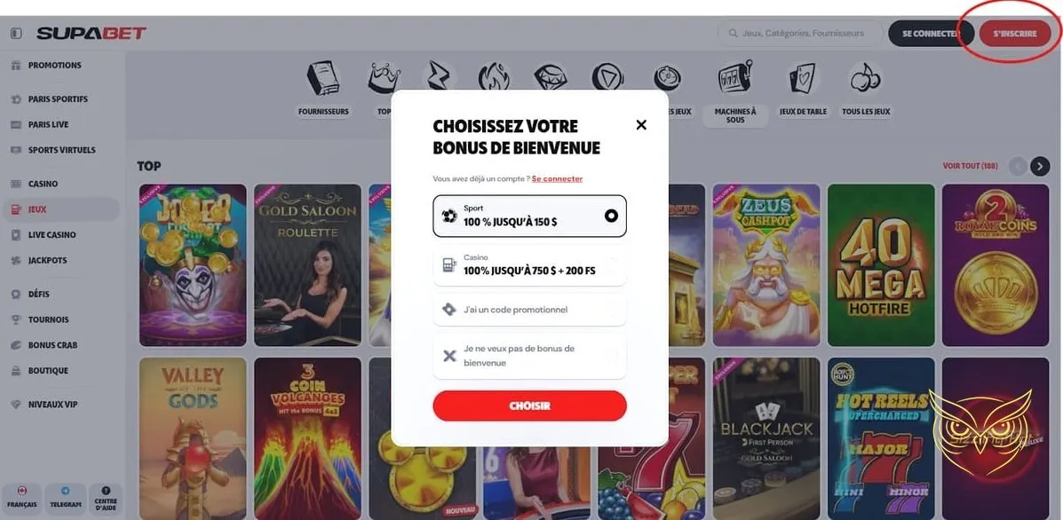 Icône des jackpots chauds Supabet Casino