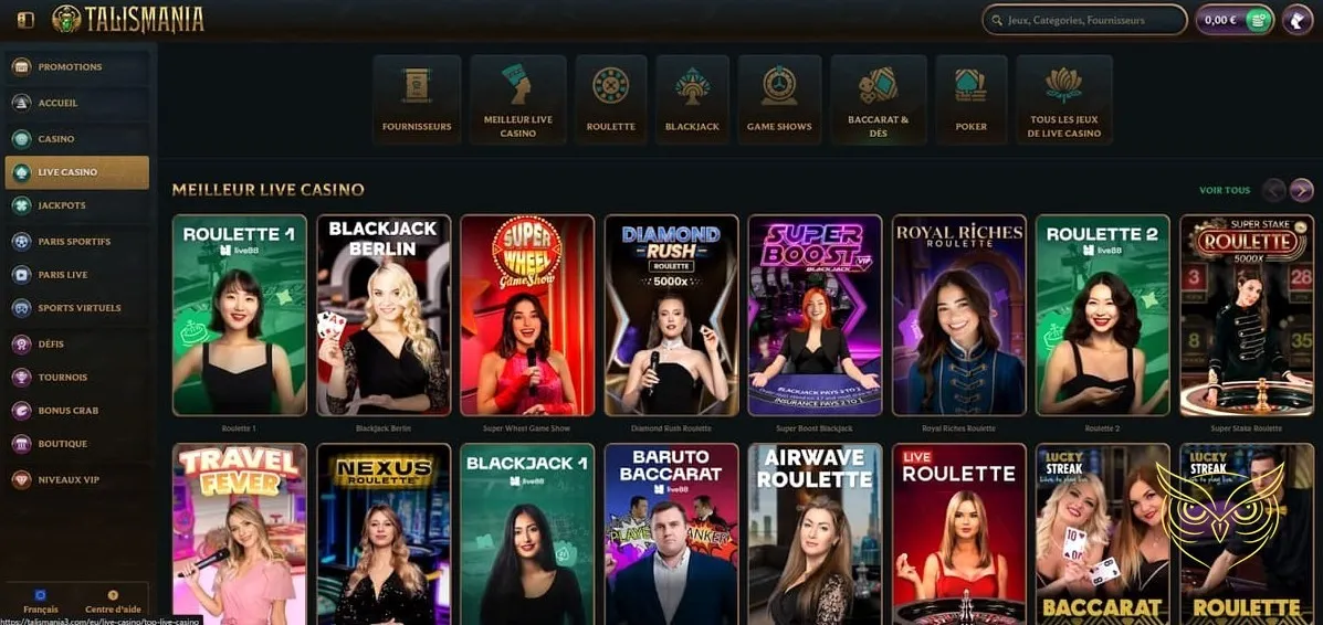 Icône de la section tournois Talismania Casino.