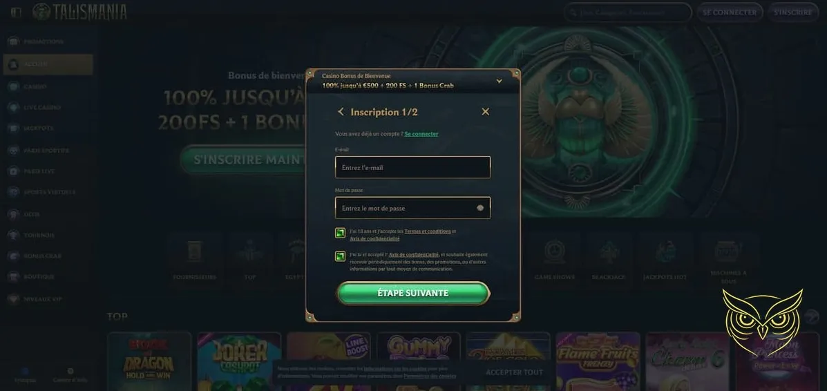 Icône de la catégorie sports virtuels Talismania Casino.