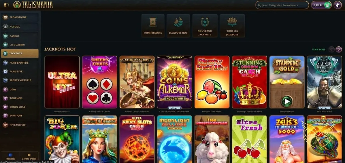 Bannière du bonus de bienvenue Talismania Casino.