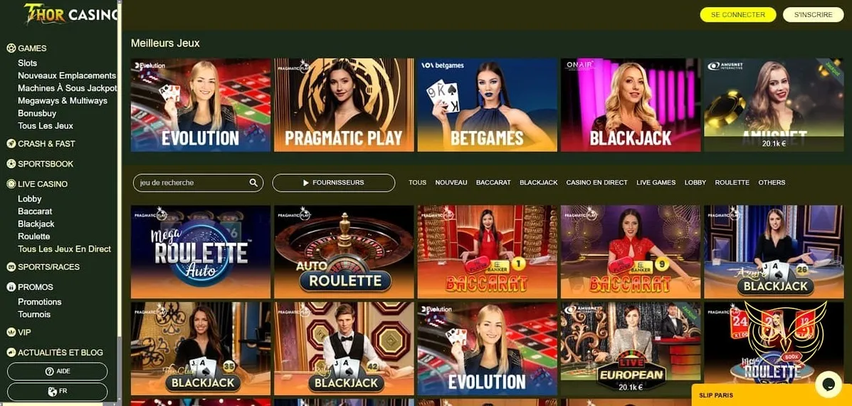 Icône de la section Casino Live de Thor Casino