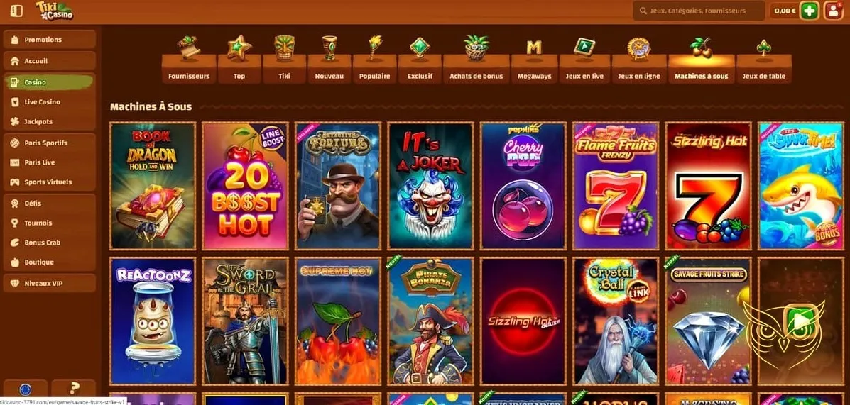Icône de la section Défis de Tiki Casino