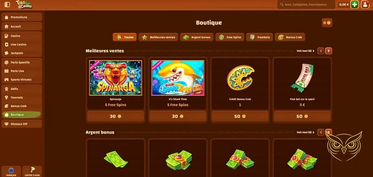 Icône de la section Jeux en ligne sur Tiki Casino