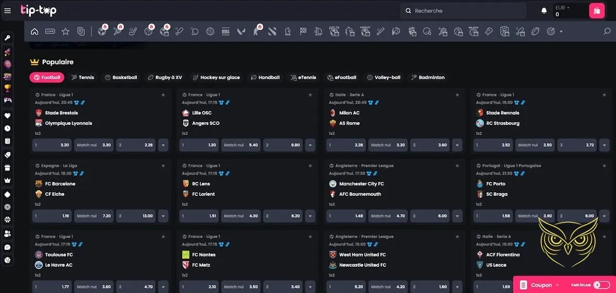 Icône pour effectuer un dépôt Tip Top Bet Casino.