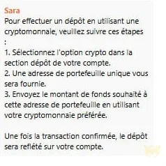 Fenêtre de chat en direct Touch Casino