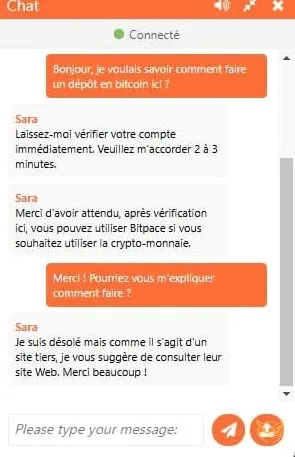 Barre de recherche du site Touch Casino
