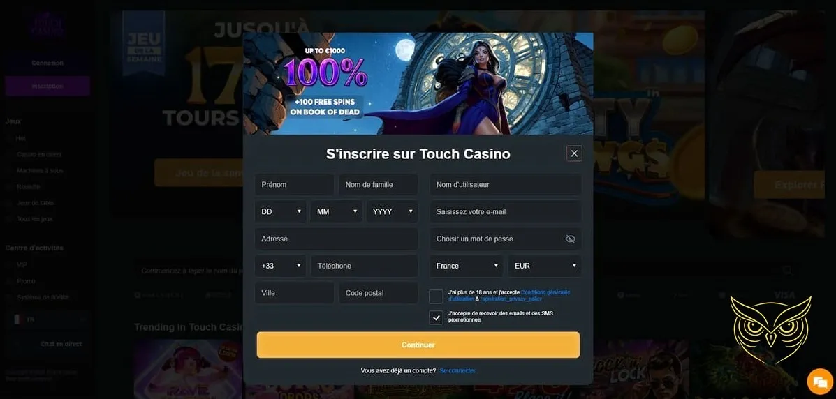 Table de jeu de roulette Touch Casino