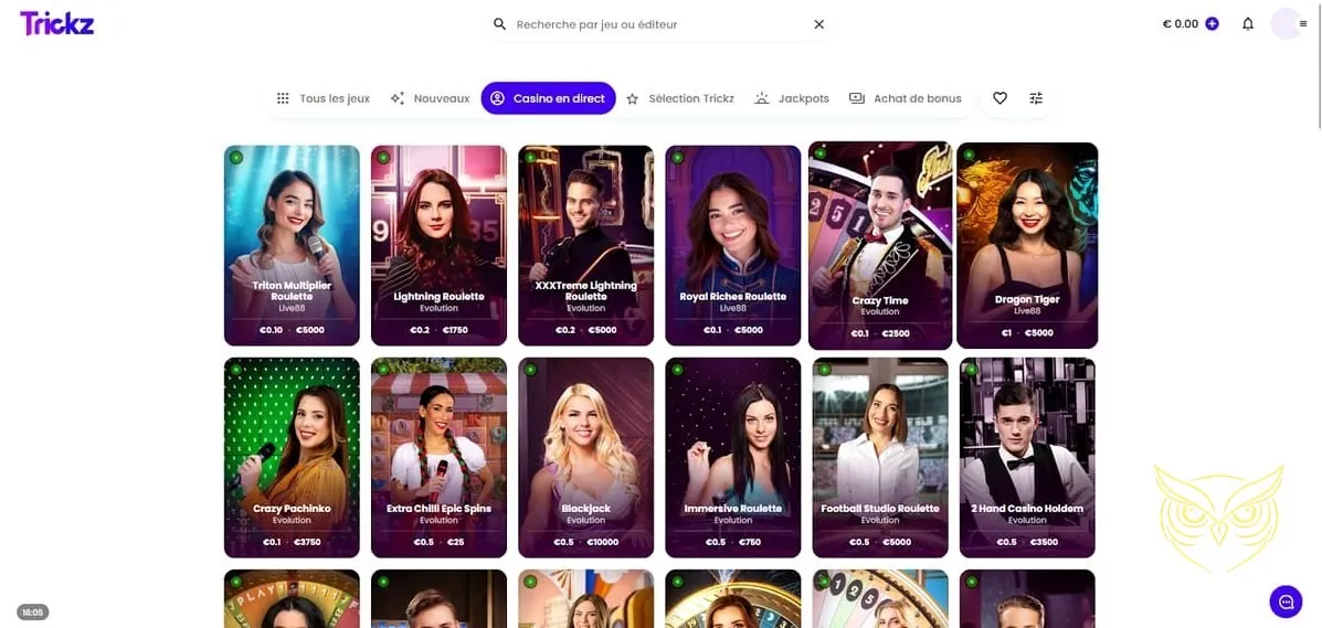 Icône de la section Jeux de table de Trickz Casino