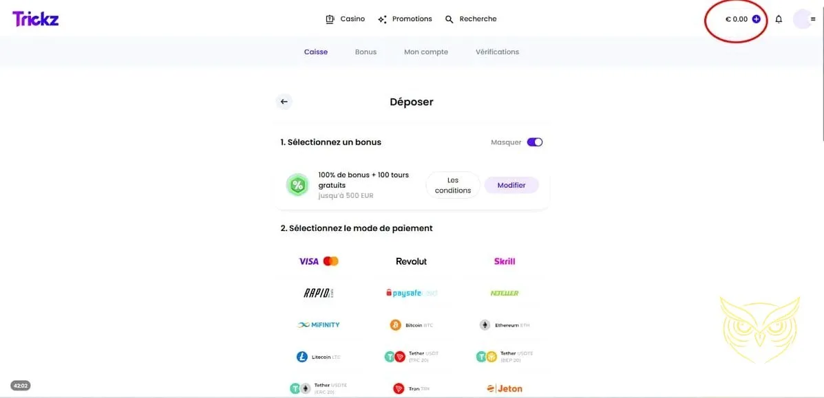 Icône du pack de bienvenue de Trickz Casino