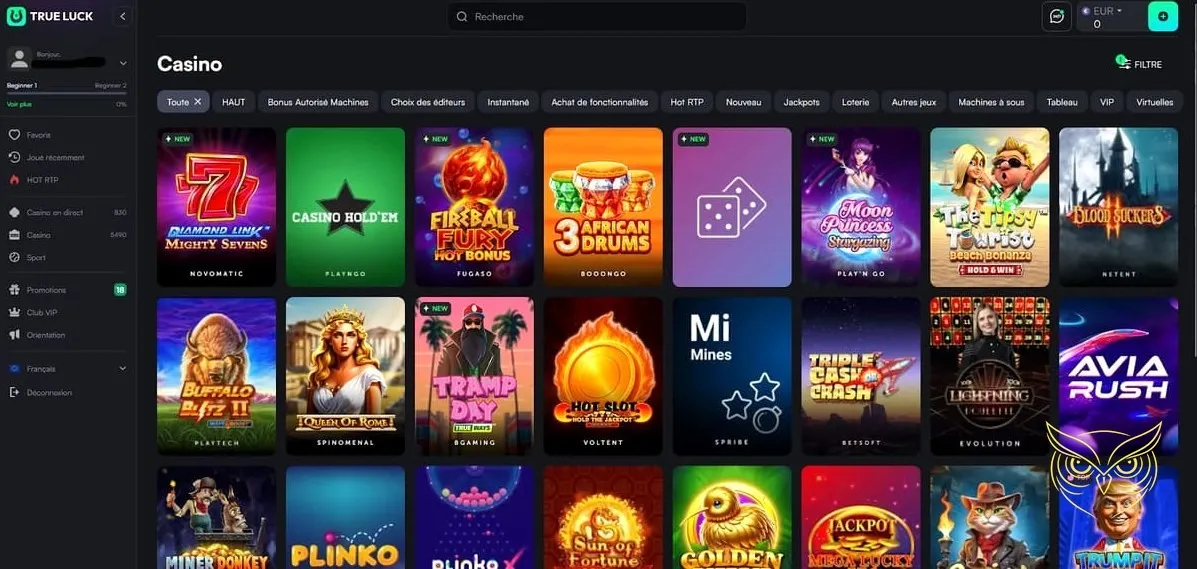 Programme de parrainage TrueLuck Casino