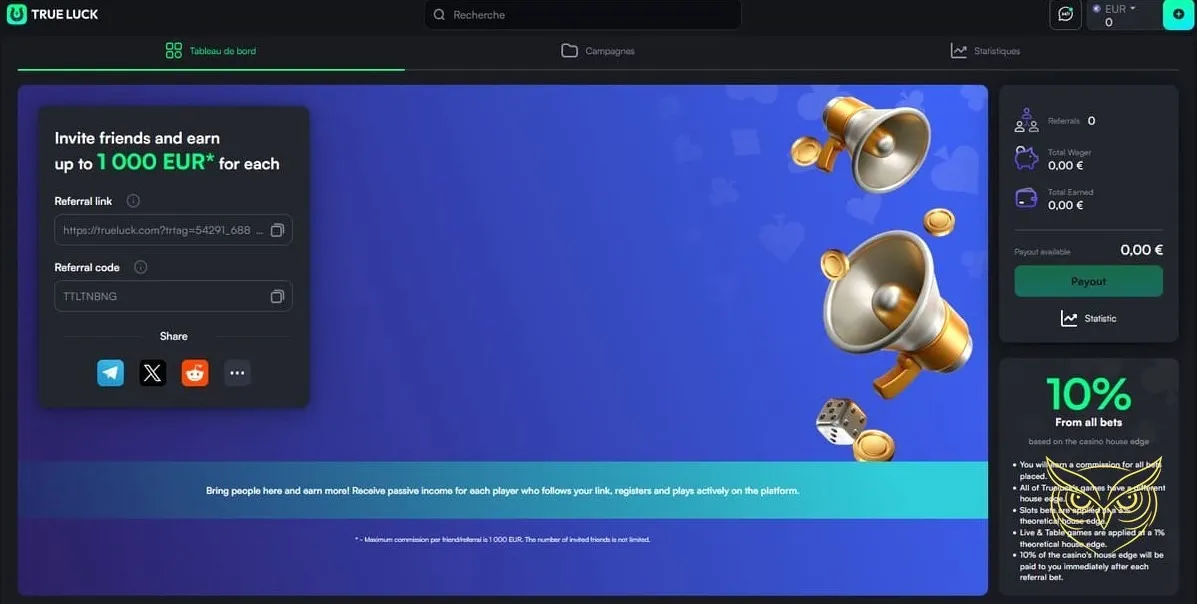 Icône de la fonction dépôt TrueLuck Casino.