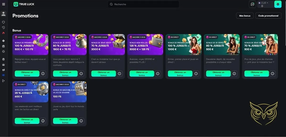 Icône de contact pour le service client TrueLuck Casino.