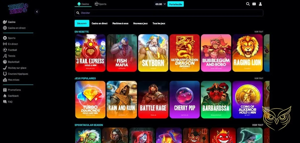 Système de cashback du Turbo Wins Casino