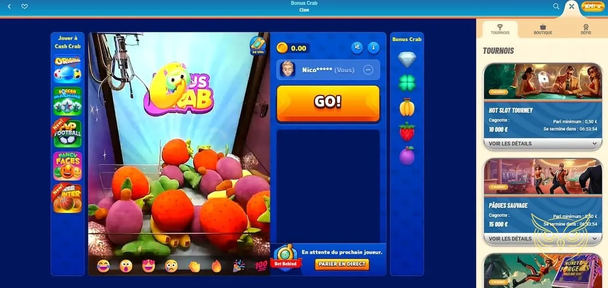 Assortiment de jeux de table du Vegasino Casino