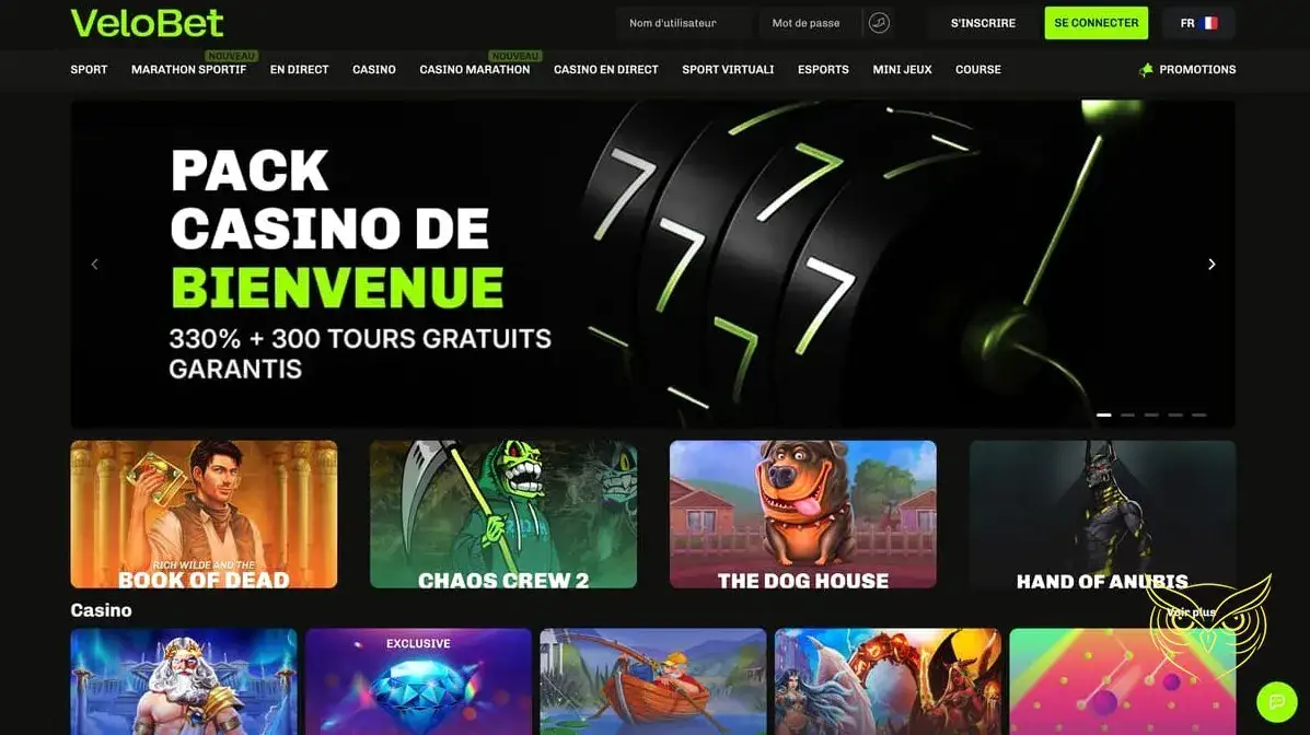 Logo officiel du casino Velobet.