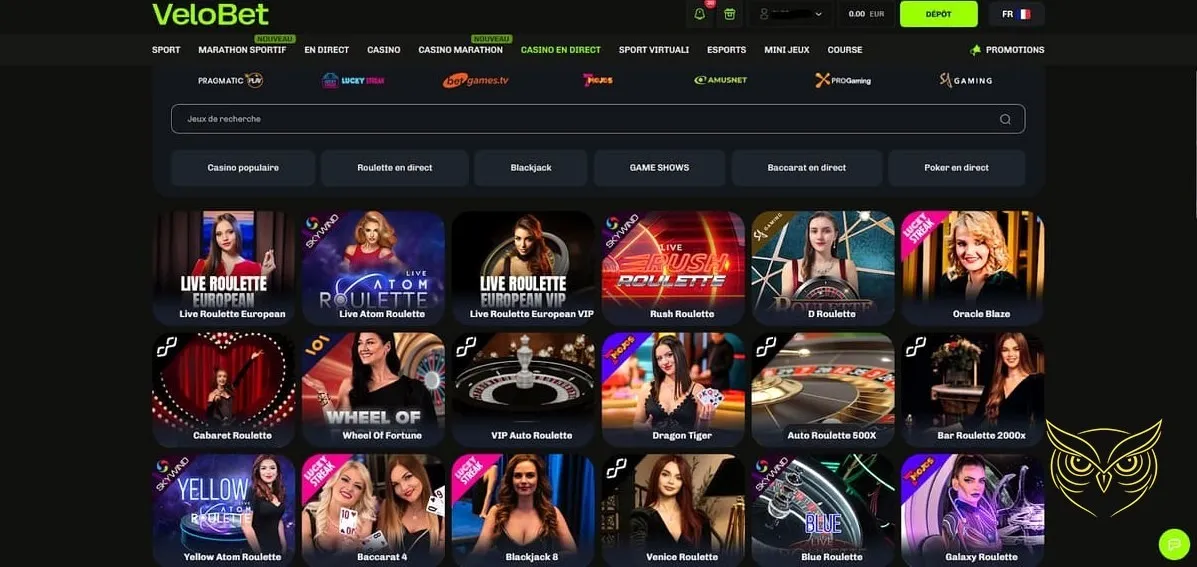 Icône de la ludothèque de jeux Velobet Casino.