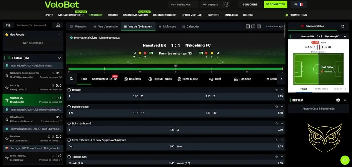 Bannière du bonus de bienvenue sportif Velobet Casino.