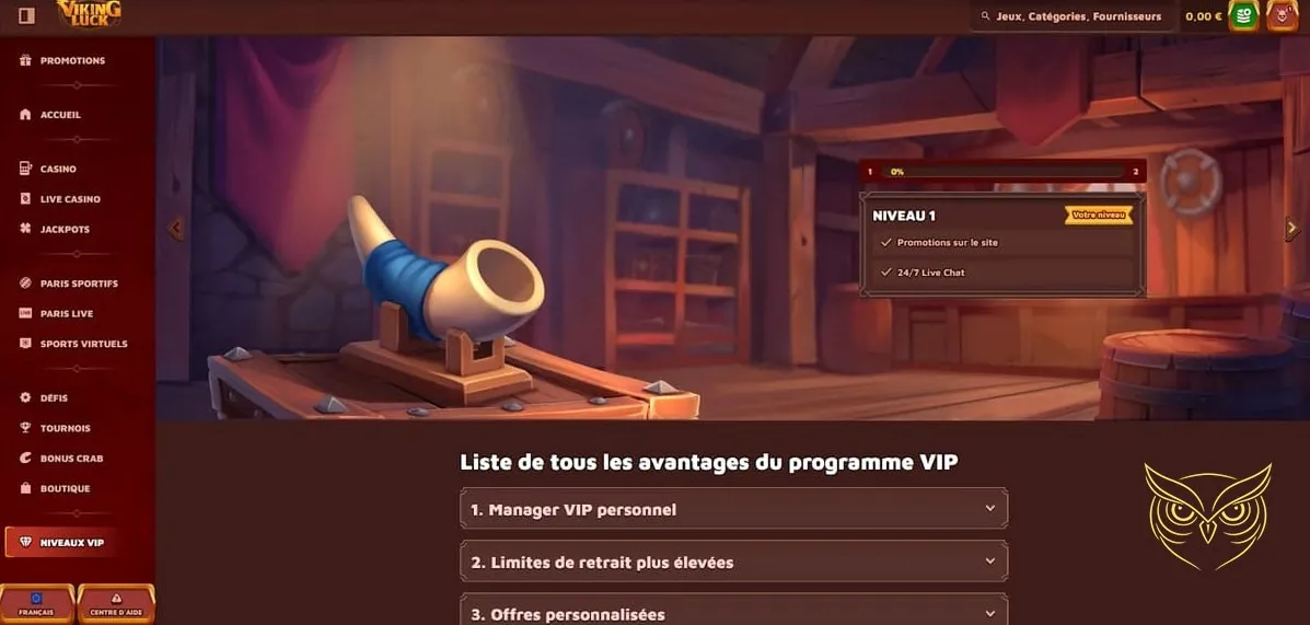 Icône du programme de fidélité VIP VikingLuck Casino.