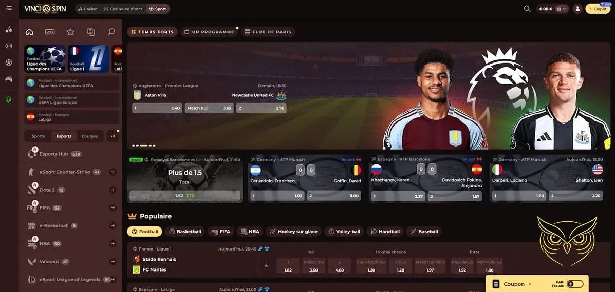 Icône de l'application mobile Vincispin Casino.