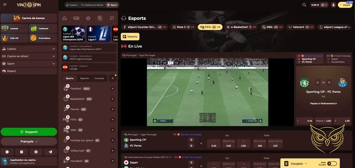 Bannière promotionnelle du bonus de bienvenue Vincispin Casino.