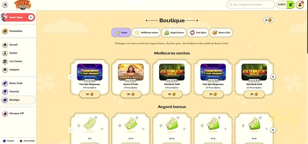 Aperçu des jeux de table du Vinyl Casino