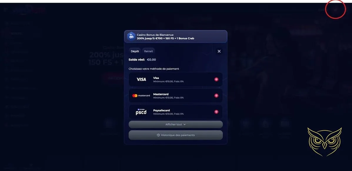 Bannière promotionnelle du bonus de bienvenue ViperWin Casino.