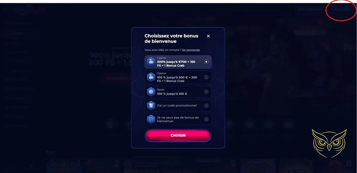 Bannière du bonus de premier dépôt ViperWin Casino.