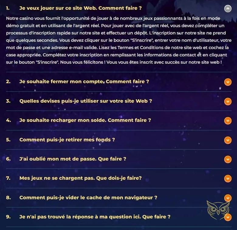 Page de la boutique du casino Wazamba