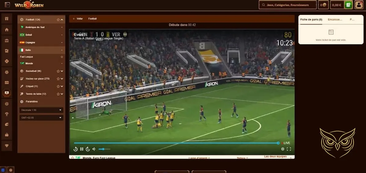 Page des promotions actuelles WildRobin Casino