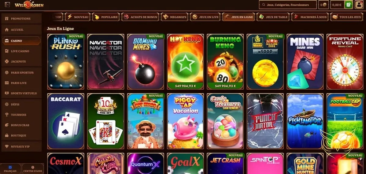 Icône des défis disponibles WildRobin Casino