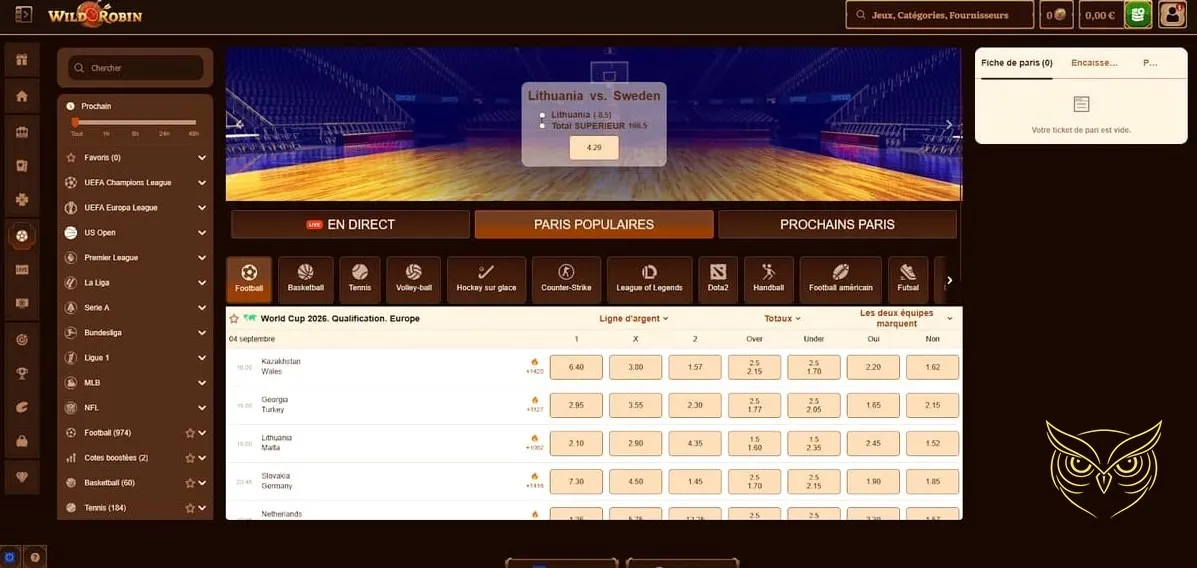 Description du programme VIP WildRobin Casino