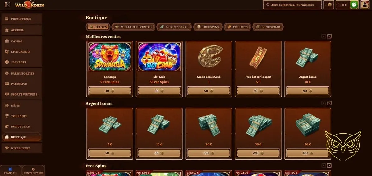 Bannière du meilleur casino live WildRobin