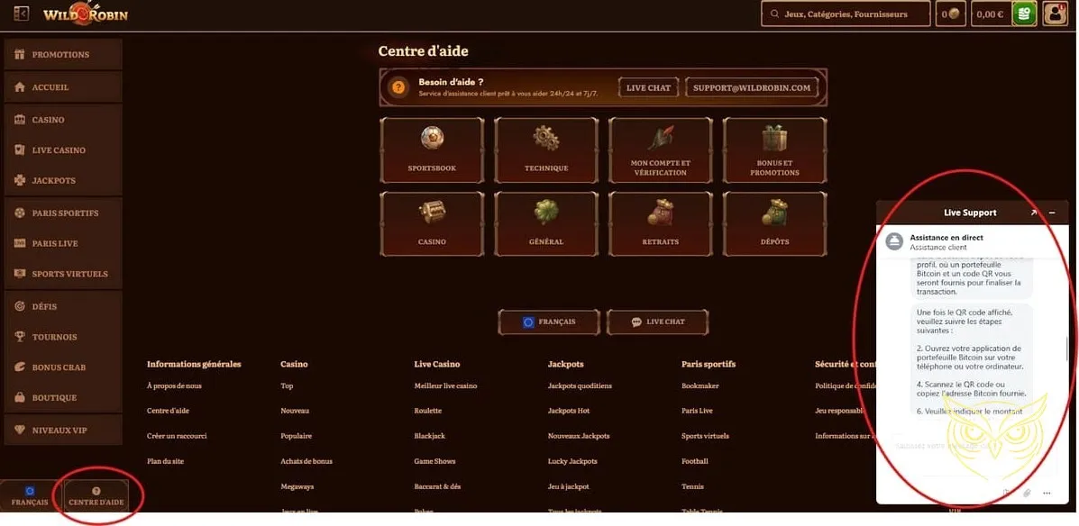 Jeux à jackpots progressifs WildRobin Casino