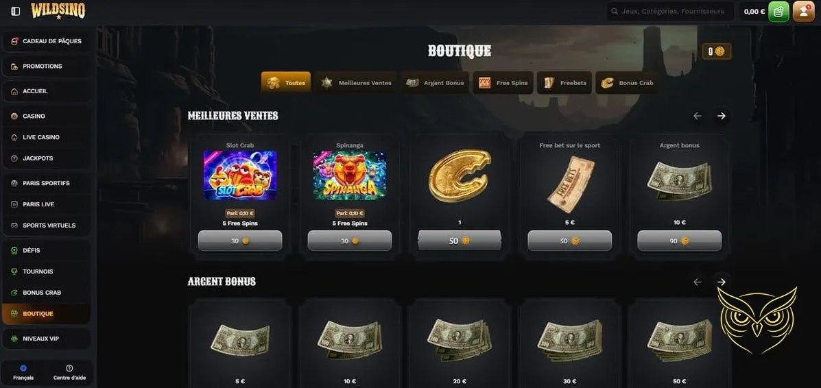 Affiche des jackpots chauds Wildsino Casino