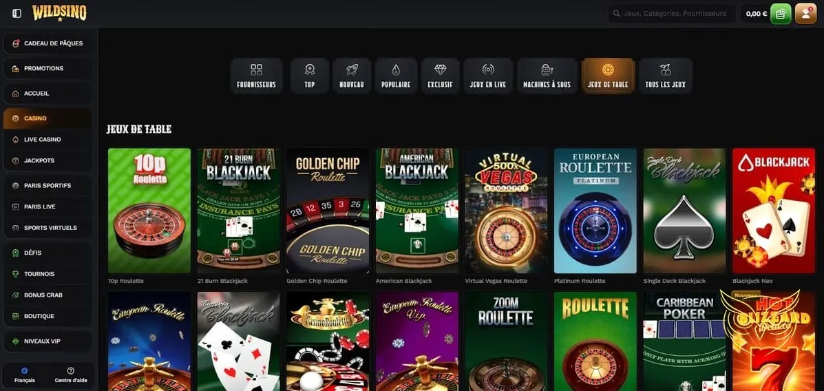 Détails du bonus premier dépôt Wildsino Casino