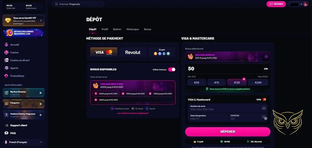 Collection de jeux de table Wildzy Casino