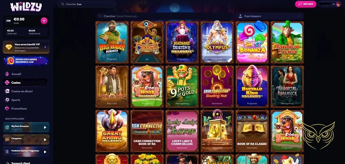 Offre de bonus de bienvenue Wildzy Casino