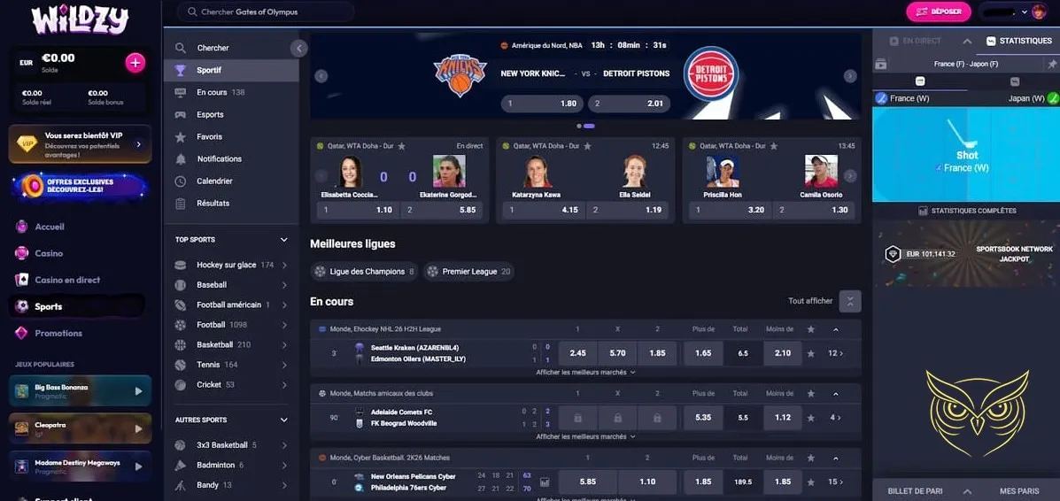 Accès au service client Wildzy Casino