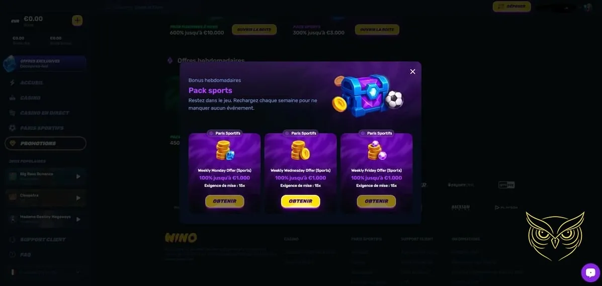 Table de jeu de roulette Wino Casino