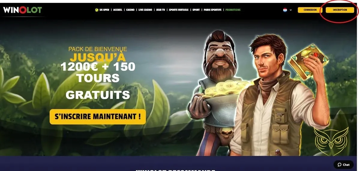 Sélection de jeux live casino WinOlot
