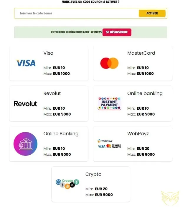 Détails du pack de bienvenue WinOlot Casino