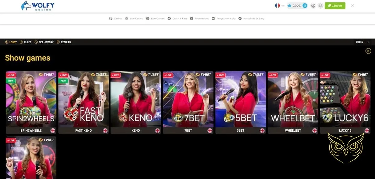 Processus d'inscription au casino Wolfy.