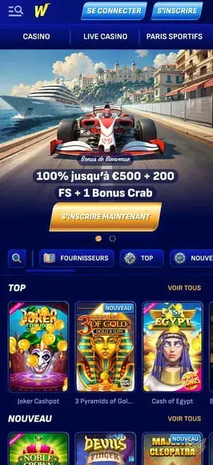 Icône de l'application mobile Wonaco Casino