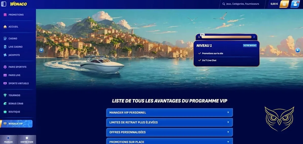 Illustration du bonus Crab Wonaco Casino.