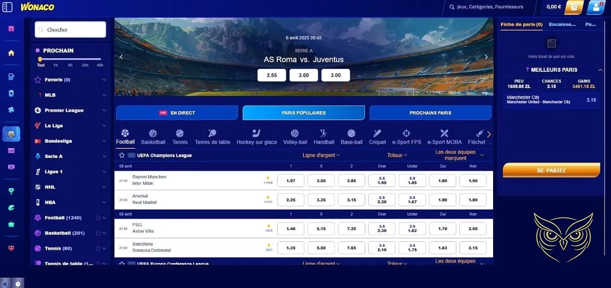 Description des niveaux VIP Wonaco Casino.