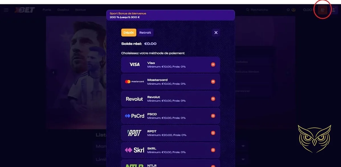 Expérience de casino live X3Bet Casino.