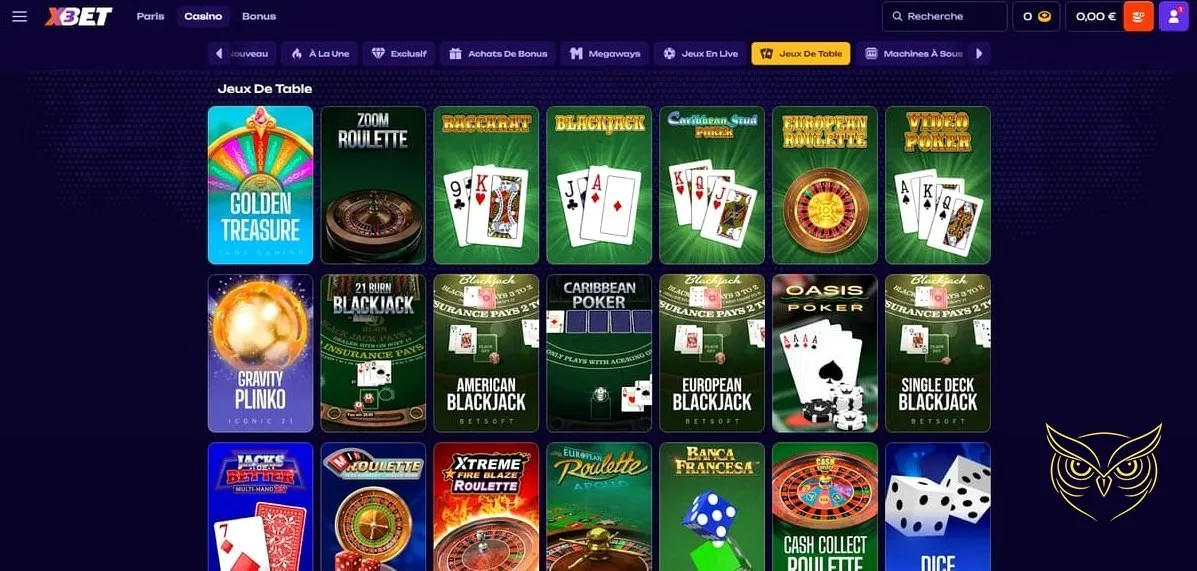 Calendrier des tournois X3Bet Casino.