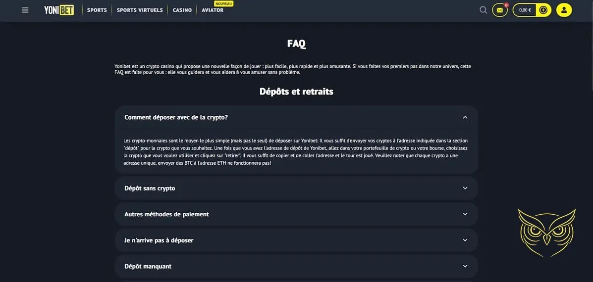 Icône de dépôt d'argent Yonibet Casino