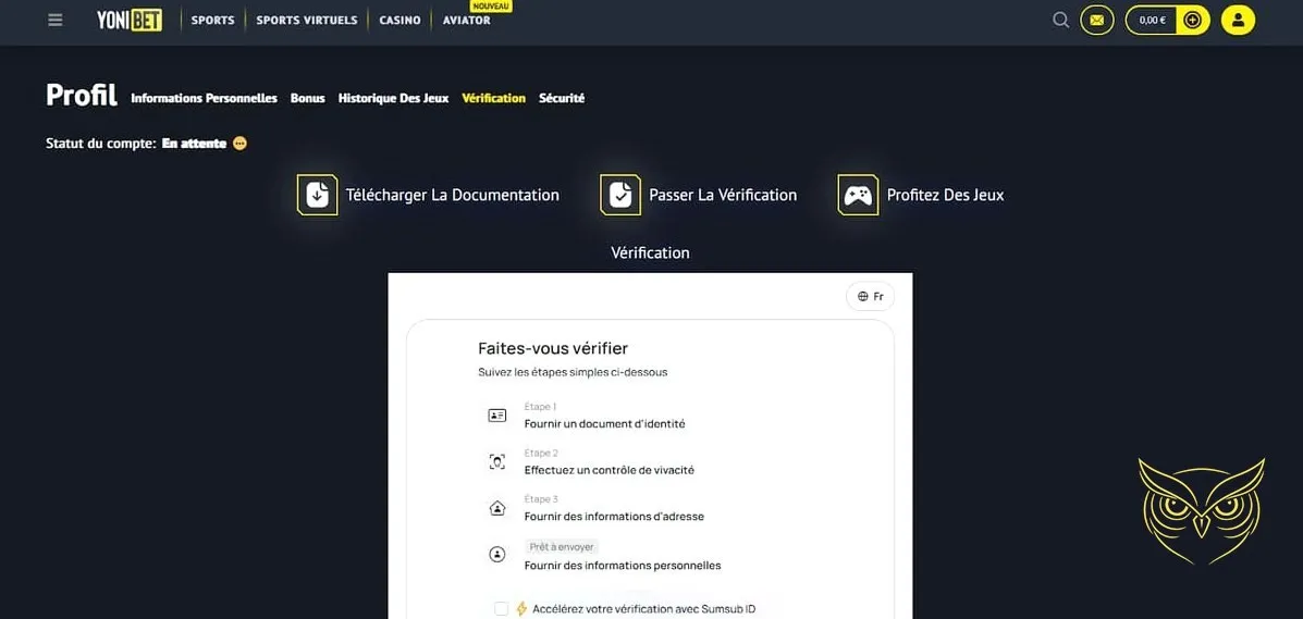 Icône support client Yonibet Casino